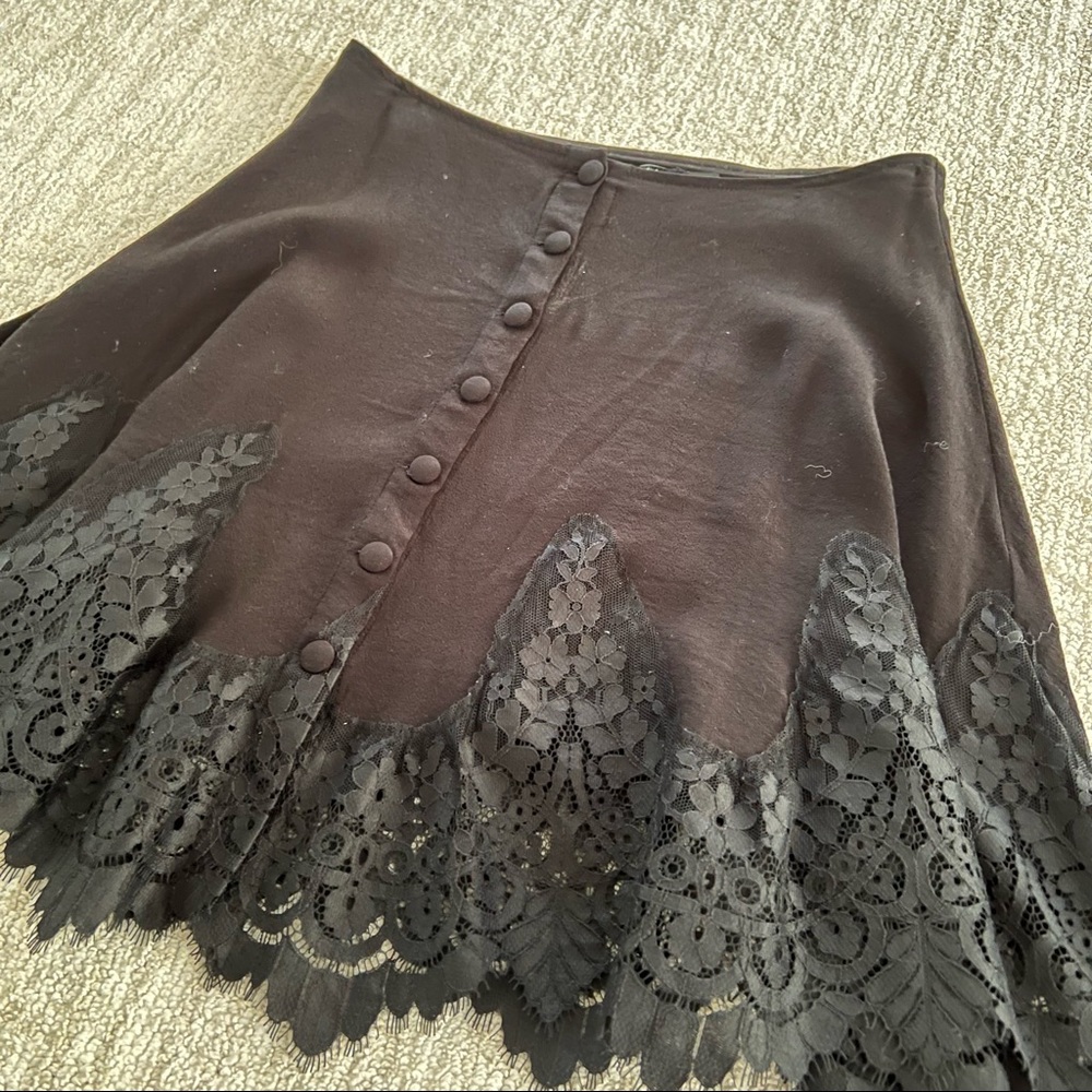 For Love And Lemons Black Lace Mini Skirt